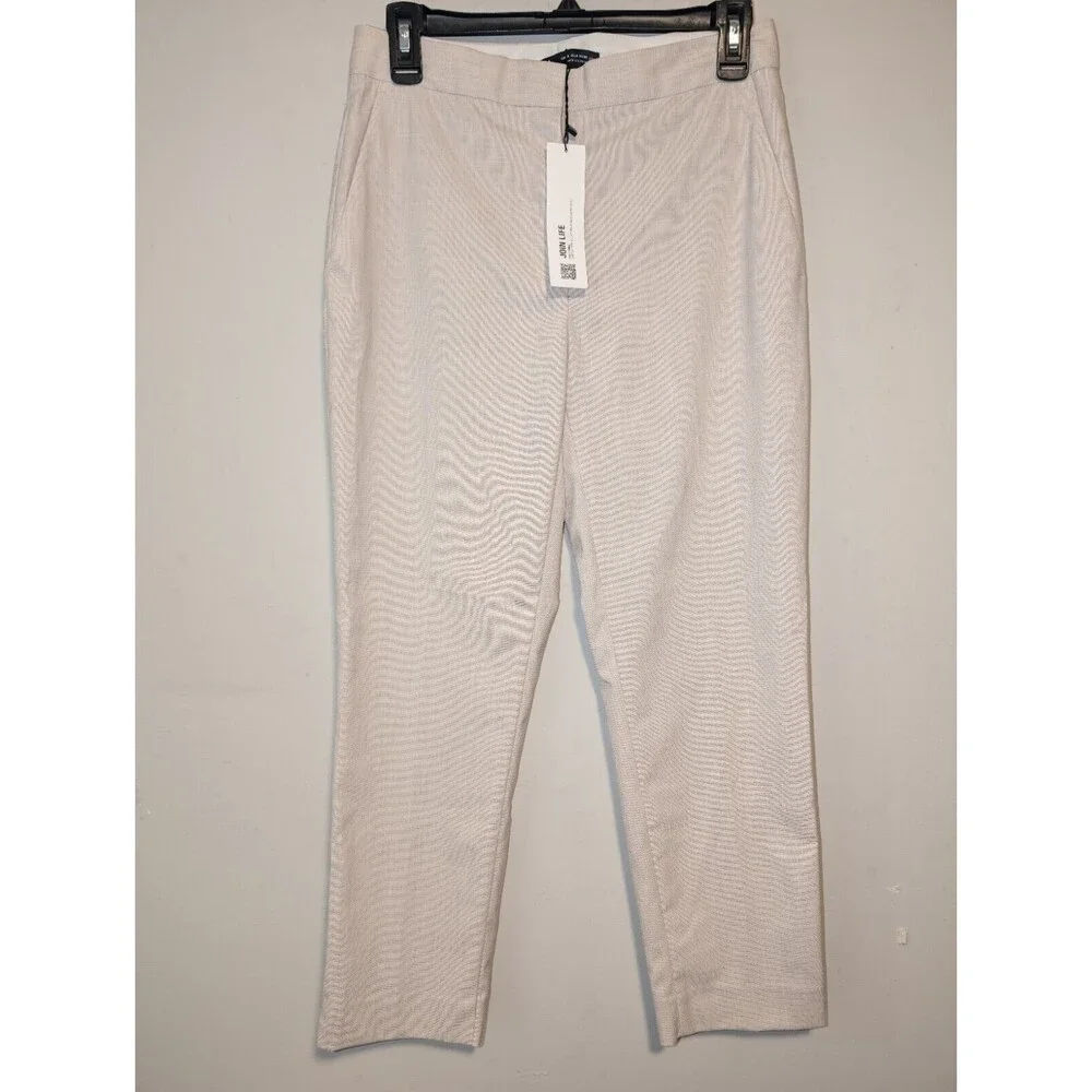 Zara Dress Pants Women's High Waisted Tan Size US 4 W/ 2 Pockets New With Tags - Picture 1 of 12